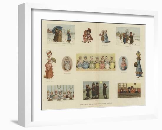 Christmas at Little-Peopleton Manor-Kate Greenaway-Framed Giclee Print