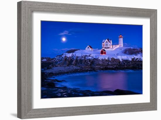 Christmas at Nubble-Michael Blanchette-Framed Photographic Print