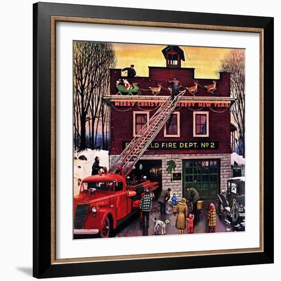 "Christmas at the Fire Station", December 16, 1950-Stevan Dohanos-Framed Giclee Print