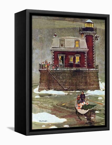 "Christmas at the Lighthouse," December 28, 1946-Mead Schaeffer-Framed Premier Image Canvas