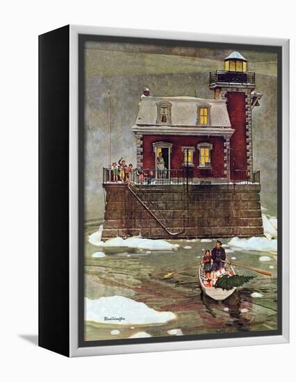 "Christmas at the Lighthouse," December 28, 1946-Mead Schaeffer-Framed Premier Image Canvas