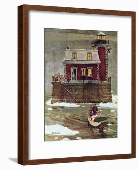 "Christmas at the Lighthouse," December 28, 1946-Mead Schaeffer-Framed Giclee Print