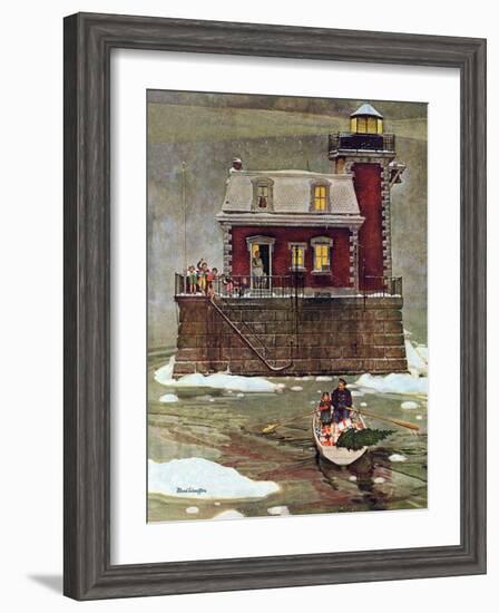 "Christmas at the Lighthouse," December 28, 1946-Mead Schaeffer-Framed Giclee Print