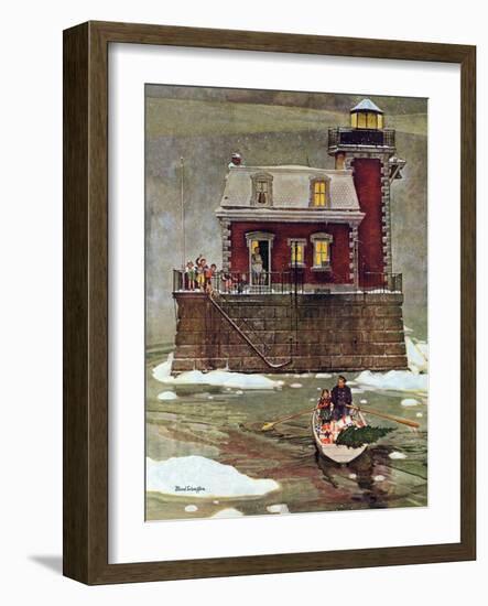 "Christmas at the Lighthouse," December 28, 1946-Mead Schaeffer-Framed Giclee Print