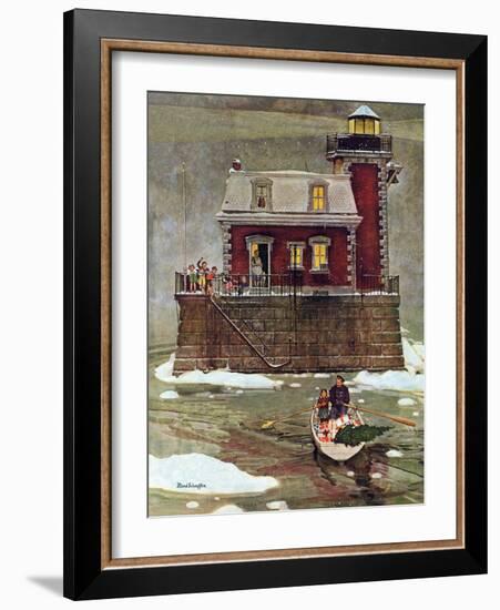 "Christmas at the Lighthouse," December 28, 1946-Mead Schaeffer-Framed Giclee Print