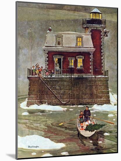 "Christmas at the Lighthouse," December 28, 1946-Mead Schaeffer-Mounted Giclee Print