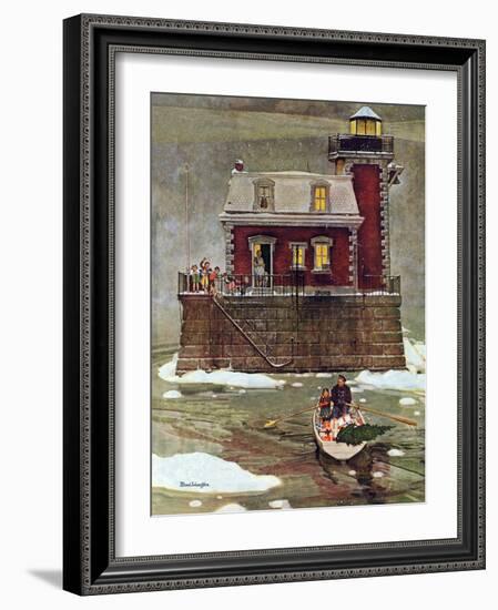 "Christmas at the Lighthouse," December 28, 1946-Mead Schaeffer-Framed Giclee Print