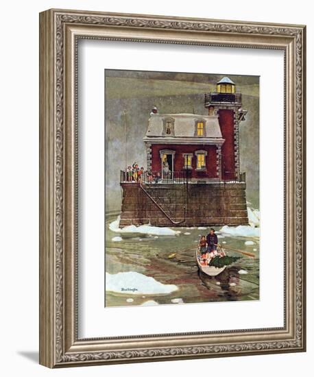 "Christmas at the Lighthouse," December 28, 1946-Mead Schaeffer-Framed Giclee Print