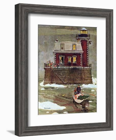 "Christmas at the Lighthouse," December 28, 1946-Mead Schaeffer-Framed Giclee Print