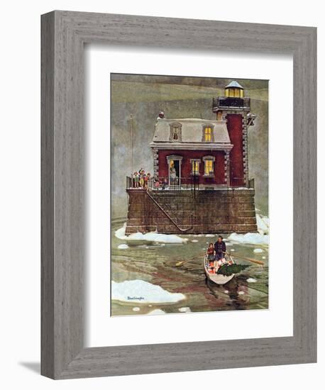 "Christmas at the Lighthouse," December 28, 1946-Mead Schaeffer-Framed Giclee Print