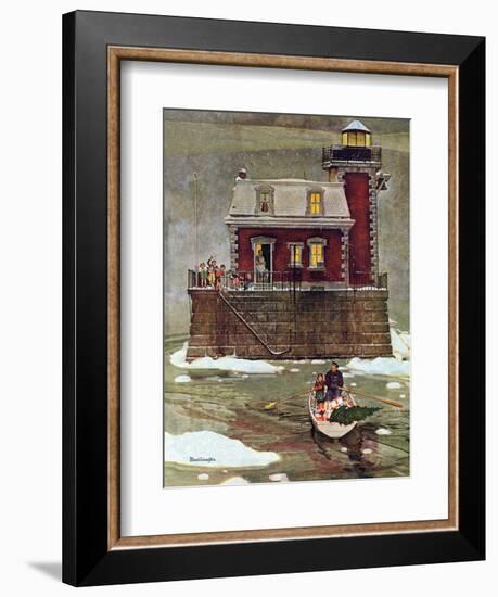 "Christmas at the Lighthouse," December 28, 1946-Mead Schaeffer-Framed Giclee Print