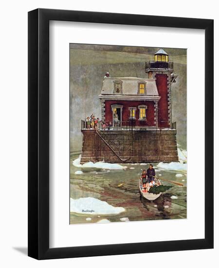 "Christmas at the Lighthouse," December 28, 1946-Mead Schaeffer-Framed Giclee Print