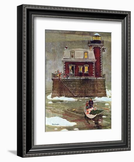 "Christmas at the Lighthouse," December 28, 1946-Mead Schaeffer-Framed Giclee Print