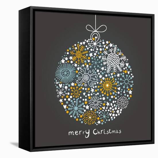 Christmas Ball in Cartoon Style-smilewithjul-Framed Stretched Canvas