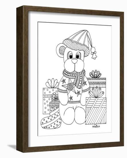 Christmas Bear-KCDoodleArt-Framed Giclee Print