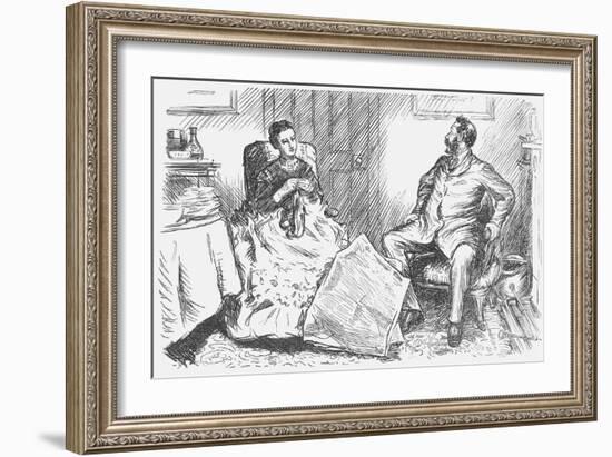 Christmas Bills, 1872-Charles Samuel Keene-Framed Giclee Print