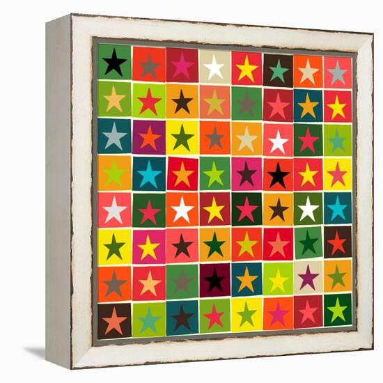 Christmas Boxed Stars-Sharon Turner-Framed Stretched Canvas