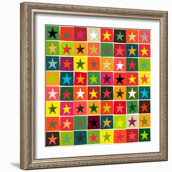 Christmas Boxed Stars-Sharon Turner-Framed Art Print