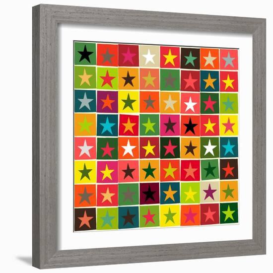 Christmas Boxed Stars-Sharon Turner-Framed Art Print