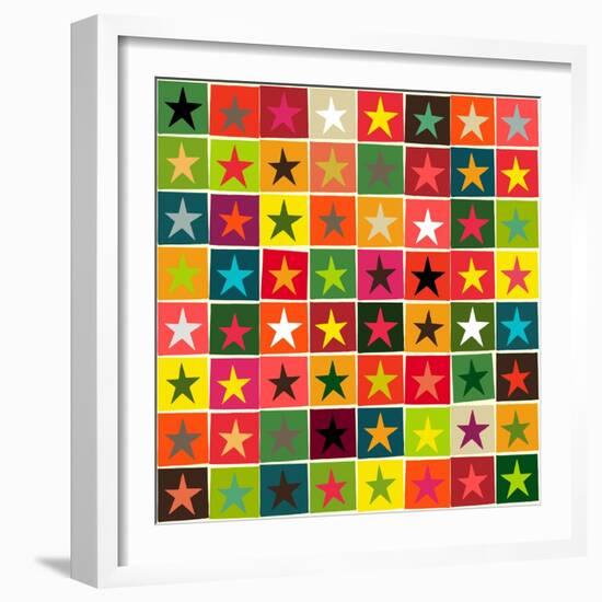 Christmas Boxed Stars-Sharon Turner-Framed Art Print