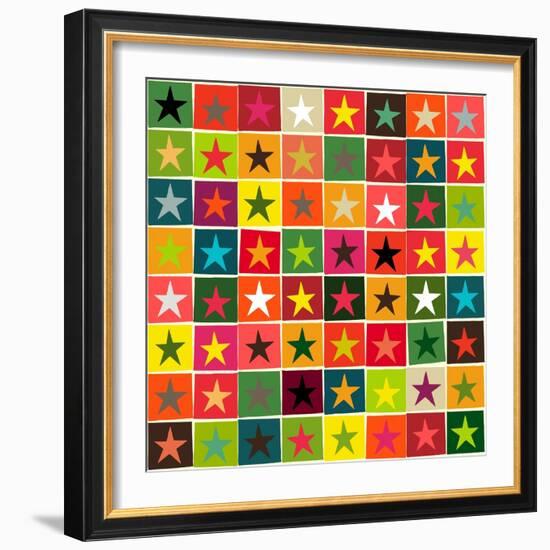 Christmas Boxed Stars-Sharon Turner-Framed Art Print