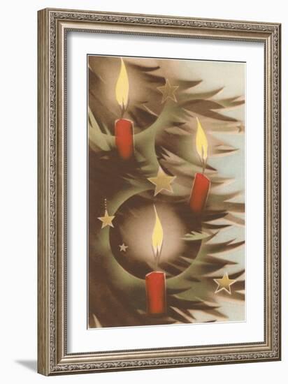 Christmas Candles on Tree-null-Framed Art Print