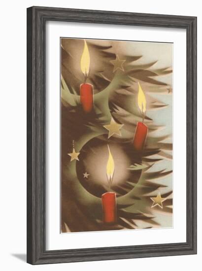 Christmas Candles on Tree-null-Framed Art Print