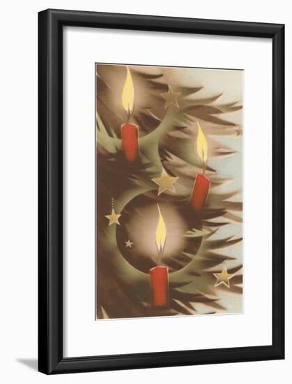 Christmas Candles on Tree-null-Framed Art Print