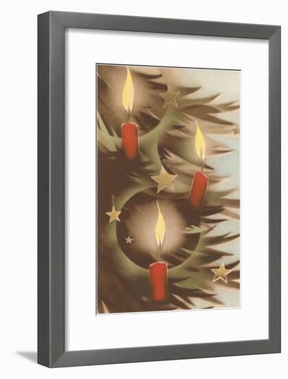 Christmas Candles on Tree-null-Framed Art Print