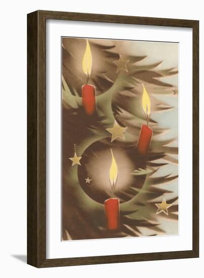 Christmas Candles on Tree-null-Framed Art Print
