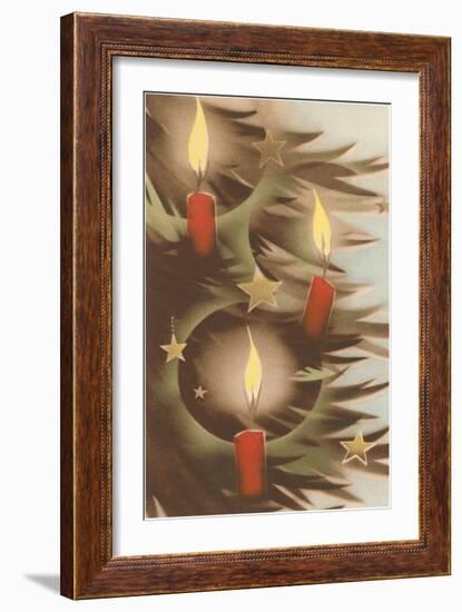 Christmas Candles on Tree-null-Framed Art Print