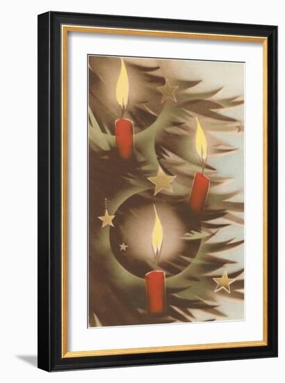 Christmas Candles on Tree-null-Framed Art Print