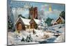 Christmas Card, Church in Winter Scene, Beatrice Litzinger Collection-null-Mounted Art Print
