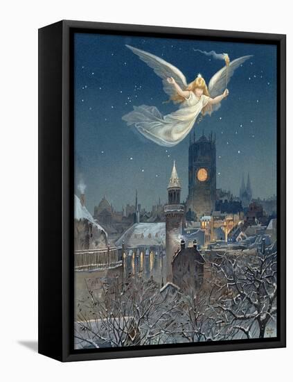 Christmas Card Designed by Thomas Moran, 1885-null-Framed Premier Image Canvas