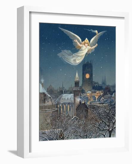 Christmas Card Designed by Thomas Moran, 1885-null-Framed Giclee Print