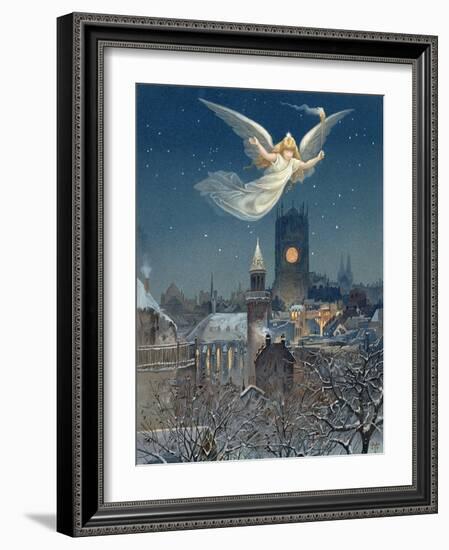 Christmas Card Designed by Thomas Moran, 1885-null-Framed Giclee Print