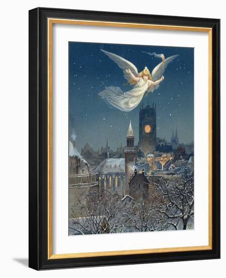 Christmas Card Designed by Thomas Moran, 1885-null-Framed Giclee Print