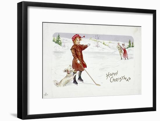 Christmas card with a golfing theme-Unknown-Framed Giclee Print