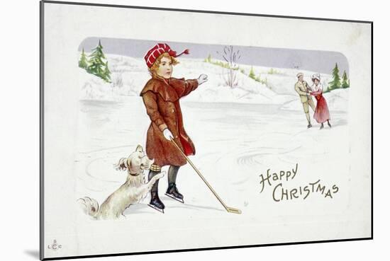 Christmas card with a golfing theme-Unknown-Mounted Giclee Print