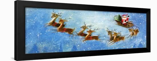 Christmas Card with Santa and his Reindeer, National Museum of American History-null-Framed Art Print