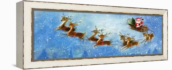 Christmas Card with Santa and his Reindeer, National Museum of American History-null-Framed Stretched Canvas