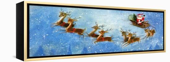 Christmas Card with Santa and his Reindeer, National Museum of American History-null-Framed Stretched Canvas