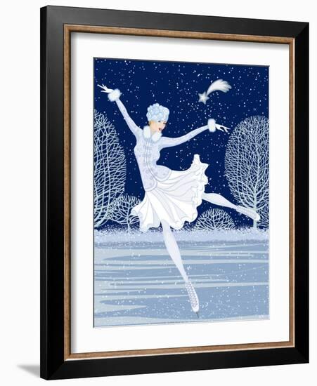 Christmas Card with Skater-Milovelen-Framed Art Print