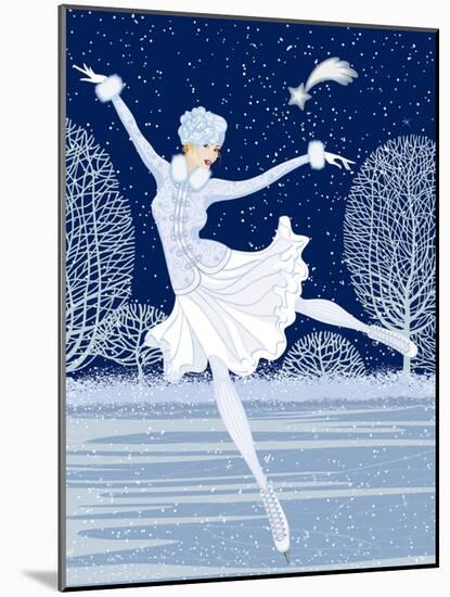 Christmas Card with Skater-Milovelen-Mounted Art Print