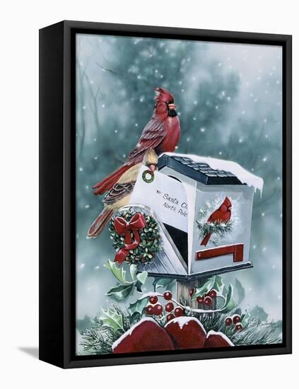 Christmas Cardinals-Jenny Newland-Framed Premier Image Canvas