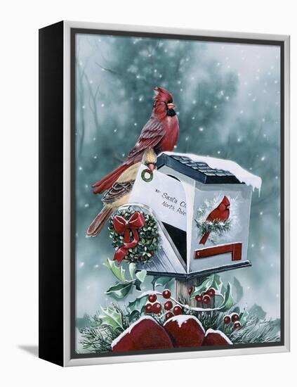 Christmas Cardinals-Jenny Newland-Framed Premier Image Canvas