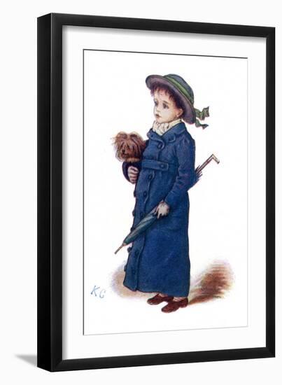 Christmas Cards' by Kate Greenaway-Kate Greenaway-Framed Giclee Print