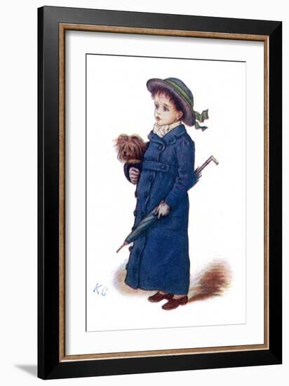 Christmas Cards' by Kate Greenaway-Kate Greenaway-Framed Giclee Print