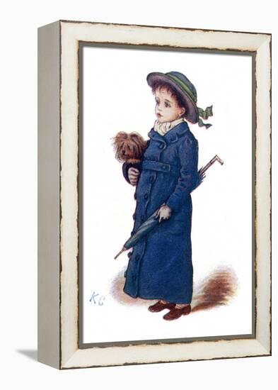 Christmas Cards' by Kate Greenaway-Kate Greenaway-Framed Premier Image Canvas