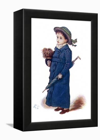 Christmas Cards' by Kate Greenaway-Kate Greenaway-Framed Premier Image Canvas